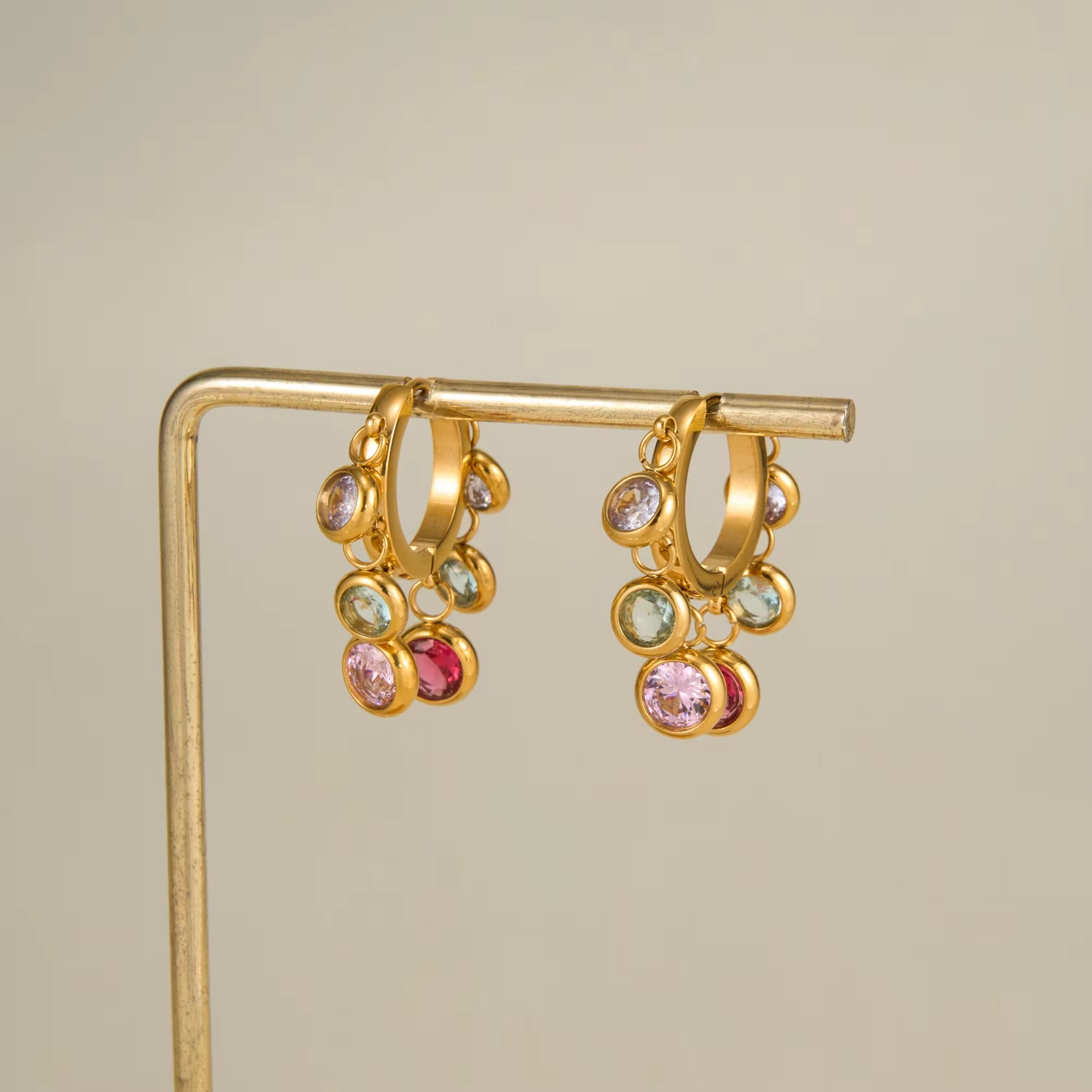 Confetti Gem Drop Hoops