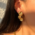 Hammered Disk Drop Earrings