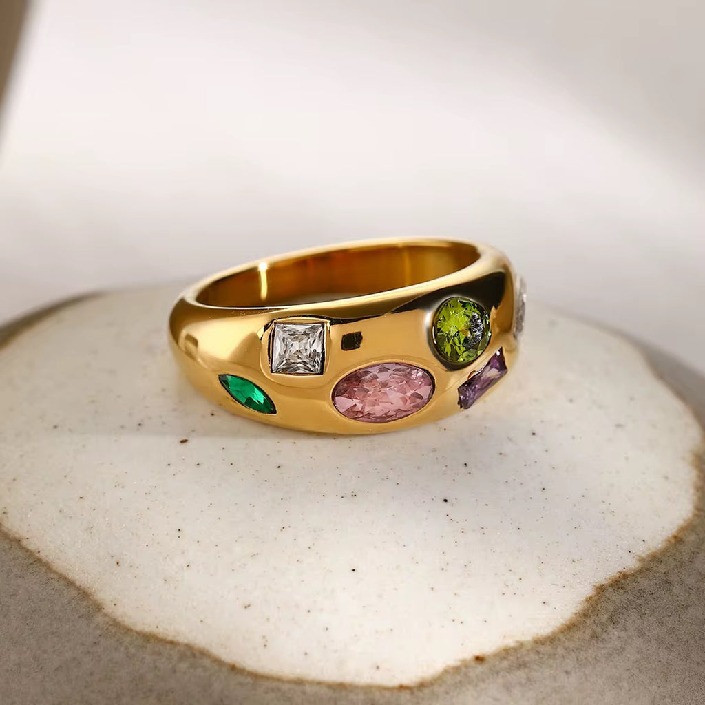 Multicoloured Gem Ring