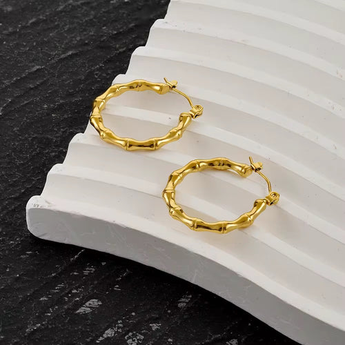 Bamboo Hoop Earrings