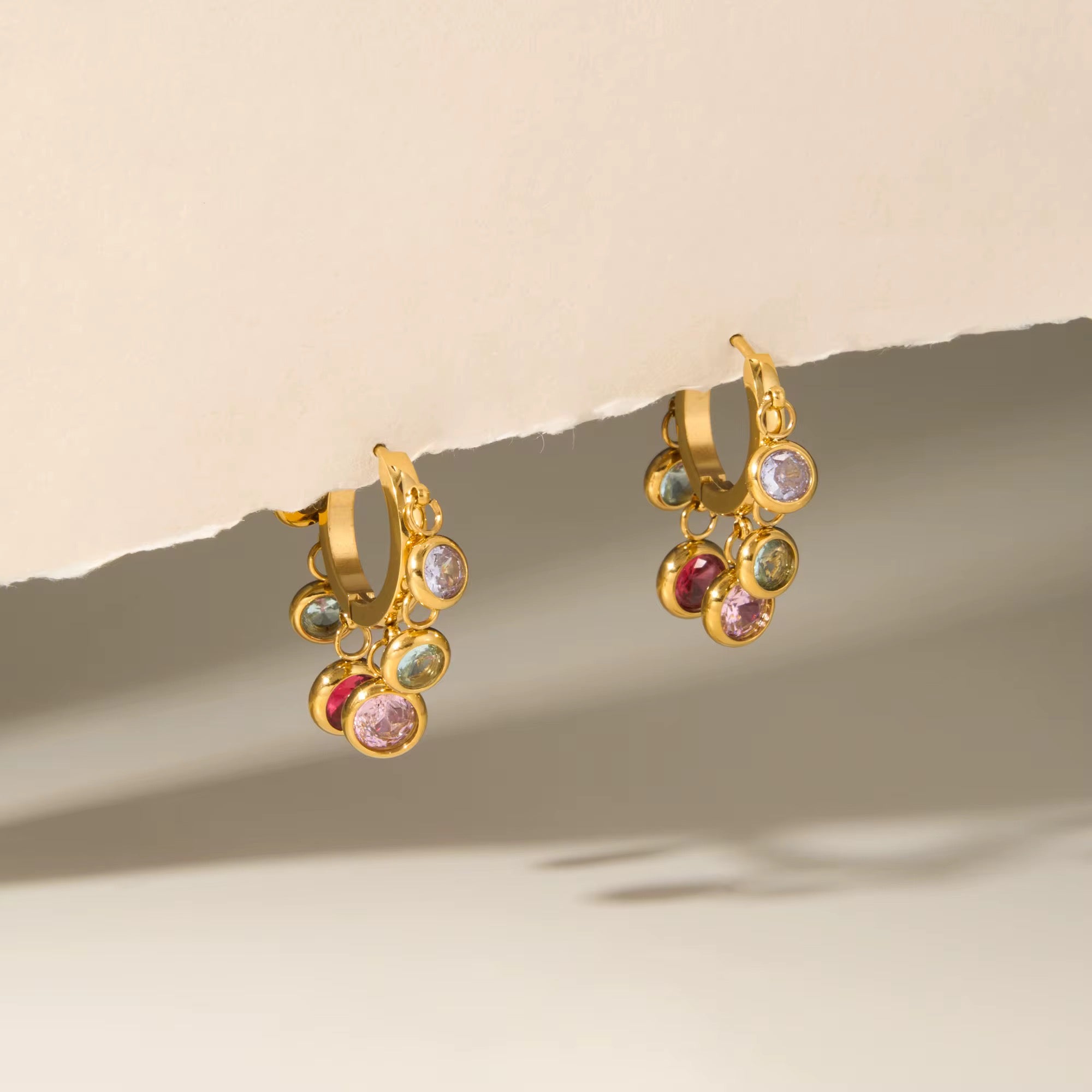 Confetti Gem Drop Hoops