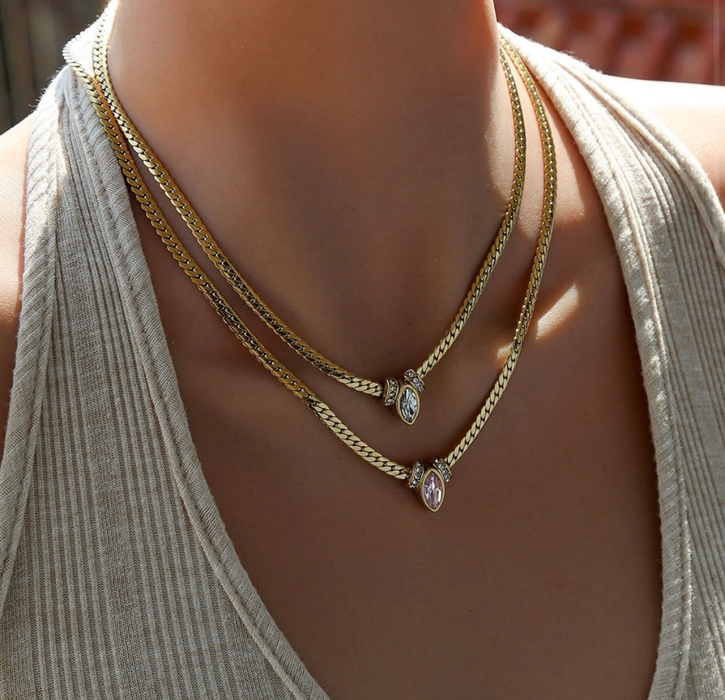 Marquise Cuban Link Necklace