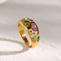 Multicoloured Gem Ring