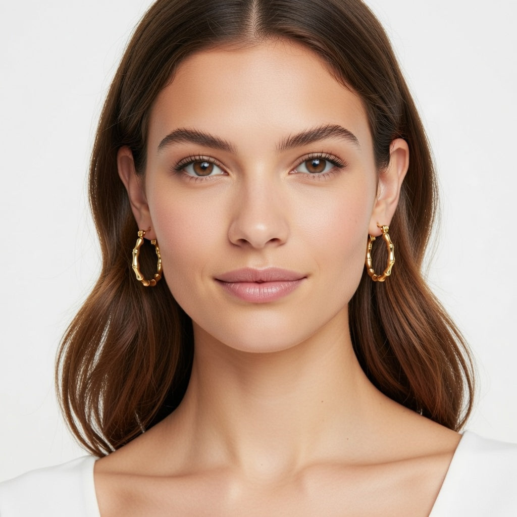 Bamboo Hoop Earrings